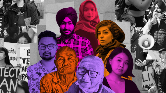 Composite illustration of Asian individuals for National Forum on Anti-Asian Racism