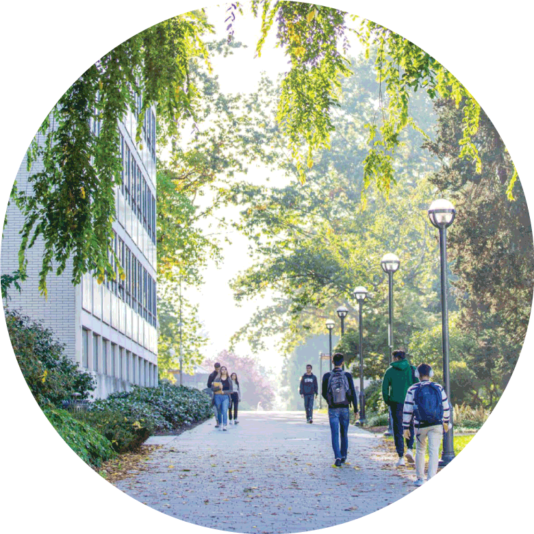 Students walking on UBC campus